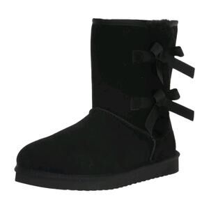 Koolaburra by UGG Victoria Short Bow Boots Womens 8 Black Suede Faux Fur Cozy